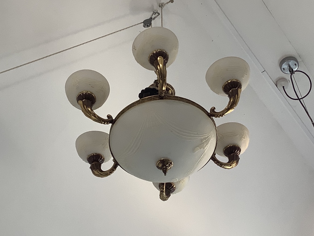 A pair of 1930's light fittings